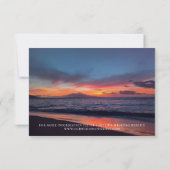 Romantische Blue Sunset Tropical Summer Beach Hoch Save The Date (Rückseite)