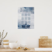 Romantische Blue Swan Hochzeitsstimmung Poster (Küche)