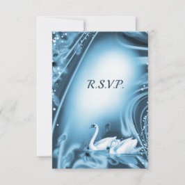 Romantische Blue Swan Liebe Wedding RSVP