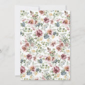 Romantische blühende Blume Vintage Hochzeit Einlad Einladung (Rückseite)