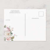 Romantische blühende Rose Save the Date Ankündigungspostkarte (Rückseite)