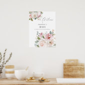 Romantische blühende Rose willkommen Poster (Küche)