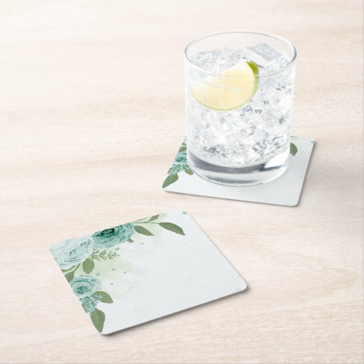 romantische blühende Vegetation Rechteckiger Pappuntersetzer (Vor Ort)