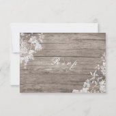 Romantische Blume auf rustikaler Holzhochzeit RSVP Karte (Rückseite)