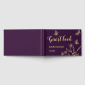 Romantische Blume aus Gold lila Hochzeit Gästebuch (Voll)