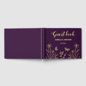 Romantische Blume aus Gold lila Hochzeit Gästebuch (Voll)