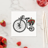 Romantische Blume Bike Neapel - Farbe oder Text Serviette (Beispiel)