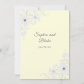 Romantische Blume Blumengelbe Hochzeit Einladung (Rückseite)