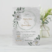 Romantische Blume Botanische Hochzeit Einladung (Stehend Vorderseite)