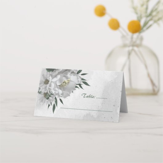 Romantische Blume Botanische Hochzeit Platzkarte (Vorderseite)