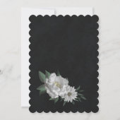 Romantische Blume botanische Schwarze Hochzeit Einladung (Rückseite)
