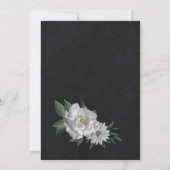 Romantische Blume botanische Schwarze Hochzeit Einladung (Rückseite)