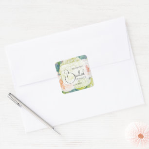 Romantische Blume Brautparty Quadratischer Aufkleber