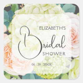 Romantische Blume Brautparty Quadratischer Aufkleber