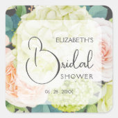 Romantische Blume Brautparty Quadratischer Aufkleber (Vorderseite)