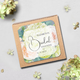 Romantische Blume Brautparty Quadratischer Aufkleber