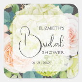 Romantische Blume Brautparty Quadratischer Aufkleber (Vorderseite)