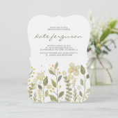 Romantische Blume Brautparty Wasserfarben Einladung (Stehend Vorderseite)