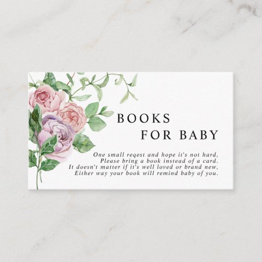 Romantische Blume buchen Kinderbuchkarte Begleitkarte (Vorderseite)