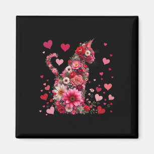 Romantische Blume Cat Lovers Natur Herzlich Willko Magnet