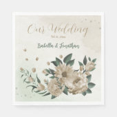 romantische Blume Champagner Serviette (Vorderseite)