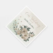 romantische Blume Champagner Serviette (Ecke)