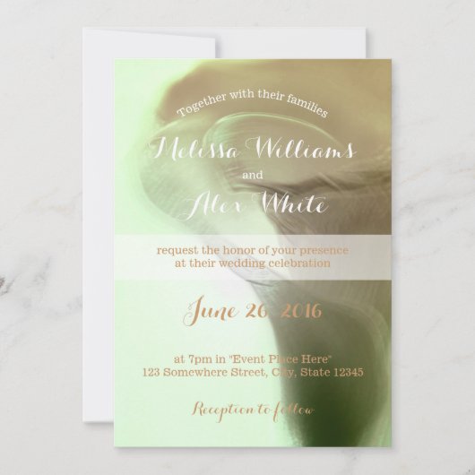 Romantische Blume Detail Hochzeit Einladung (Vorderseite)