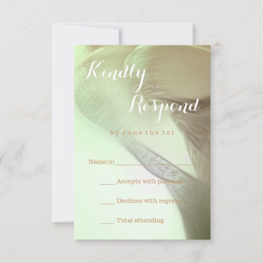 Romantische Blume Detail UAWG RSVP Karte (Vorderseite)