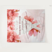 Romantische Blume Dress Brautparty Willkommen Wandteppich (Vorderseite (Horizontal))