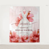 Romantische Blume Dress Brautparty Willkommen Wandteppich (Vorderseite)