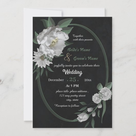 Romantische Blume Einladung (Vorderseite)