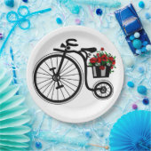Romantische Blume Fahrradpapier Teller (Party)