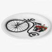 Romantische Blume Fahrradpapier Teller (Schrägansicht)