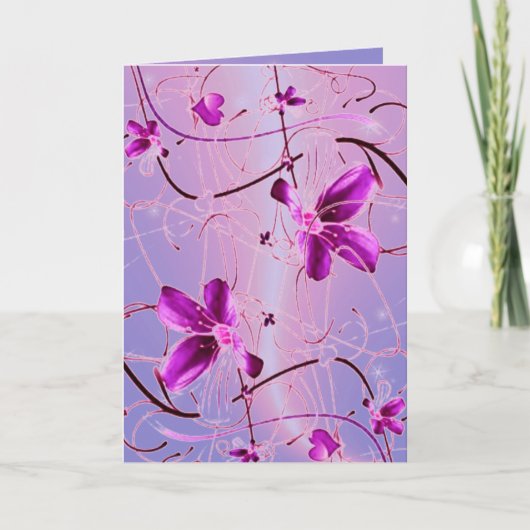 Romantische Blume Feiertagskarte (Vorderseite)
