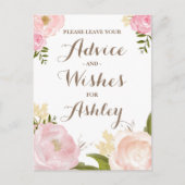 Romantische Blume für die Wasserfarbenpräsenz Hinweiskarte (Vorderseite)