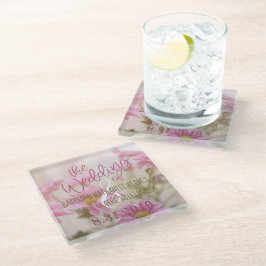 Romantische Blume Glass Untersetzer Pink Daisy