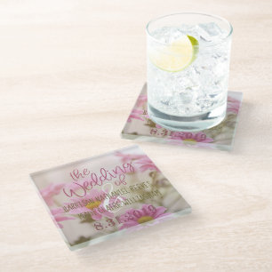 Romantische Blume Glass Untersetzer Pink Daisy