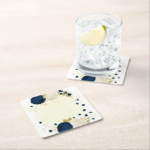 Romantische Blume Gold Rechteckiger Pappuntersetzer (Vor Ort)