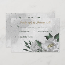 Romantische Blume Grünpflanzen botanische Hochzeit RSVP Karte