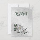 Romantische Blume Grünpflanzen botanische Hochzeit RSVP Karte (Rückseite)