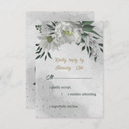 Romantische Blume Grünpflanzen botanische Hochzeit RSVP Karte