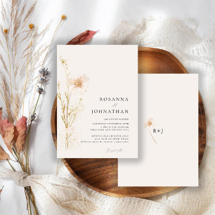Romantische Blume Hochzeit mit Gold und Blush Einladung
