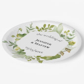 Romantische Blume Hochzeit Pappteller (Schrägansicht)