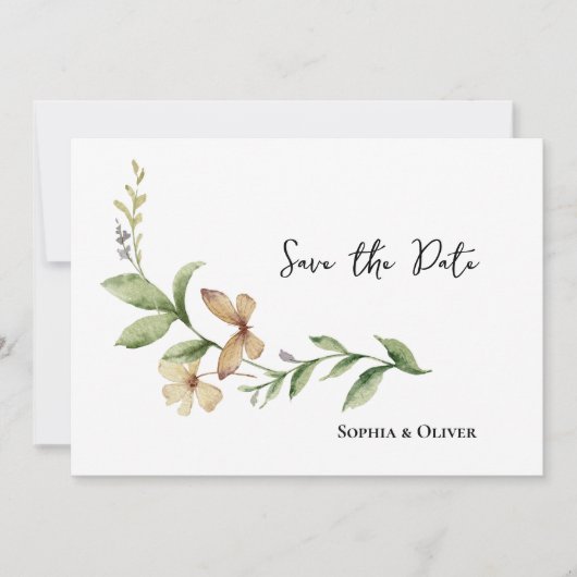 Romantische Blume Hochzeitsstimmung speichern Einladung (Vorderseite)