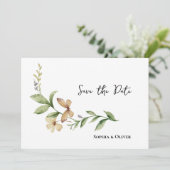 Romantische Blume Hochzeitsstimmung speichern Einladung (Stehend Vorderseite)