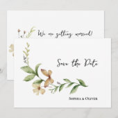 Romantische Blume Hochzeitsstimmung speichern Einladung (Vorne/Hinten)