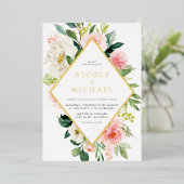 Romantische Blume im Wasserfarbengarten QR Code Ho Folieneinladung (Stehend vorne)