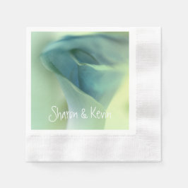 Romantische Blume in Blautönen - Hochzeit Serviette