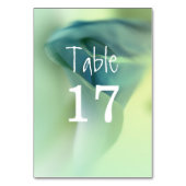 Romantische Blume in Blautönen Hochzeit Tischnummer (Rückseite)