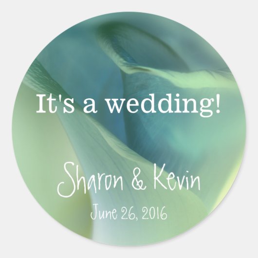 Romantische Blume in Blautönen Runder Aufkleber (Vorderseite)